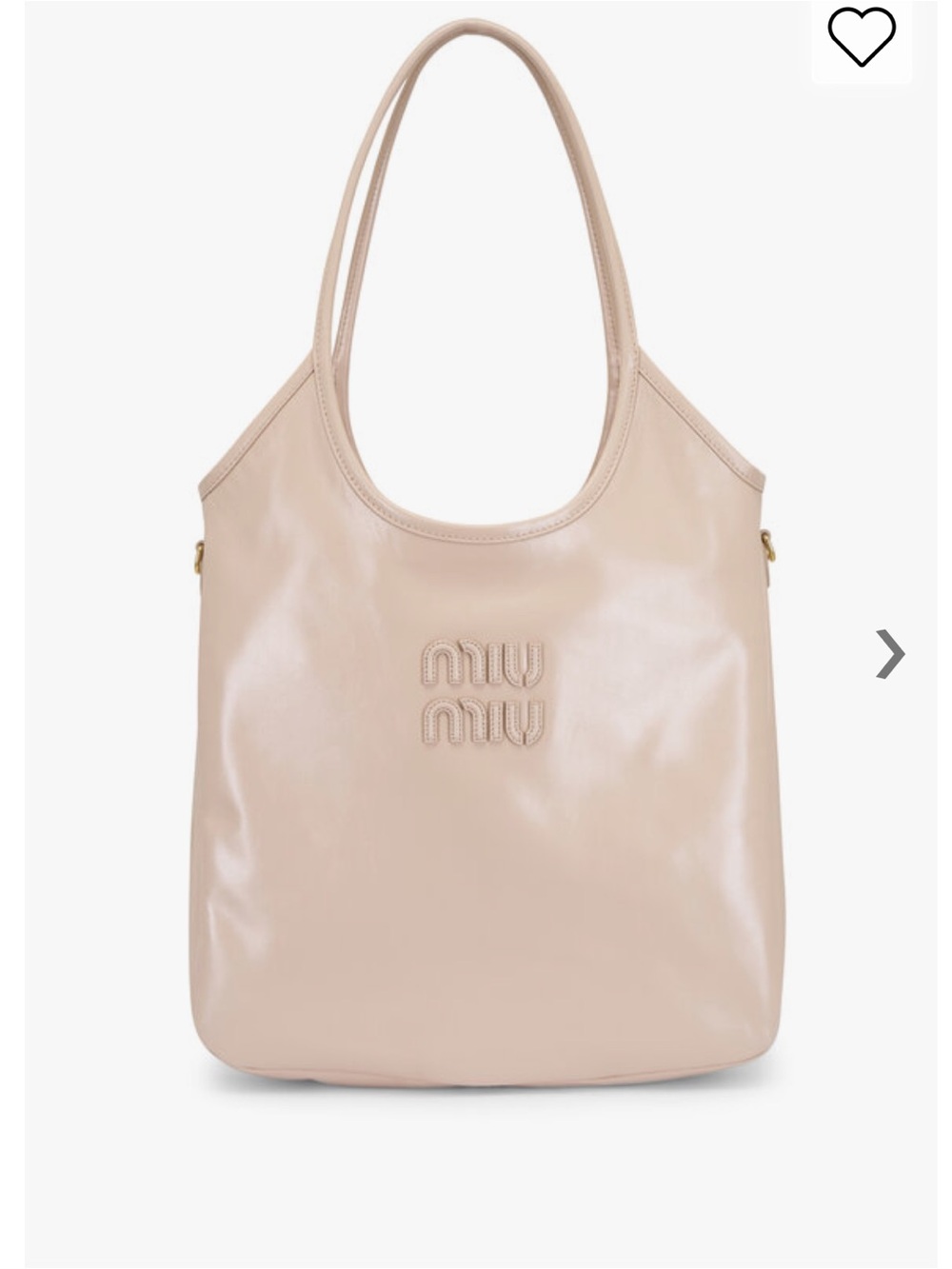Miu Miu Beige Leather Tote with Embossed Logo